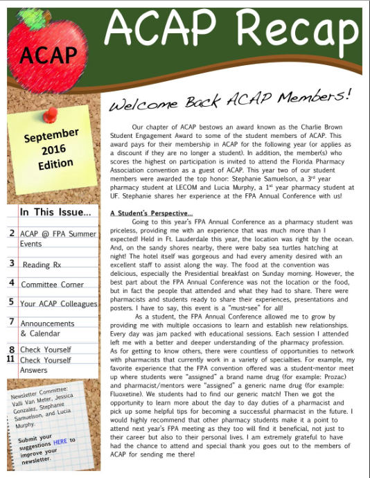 September 2016 Newsletter